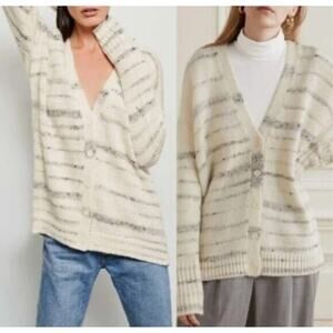 La Ligne Melange Martha Cardigan in Cream Size XS